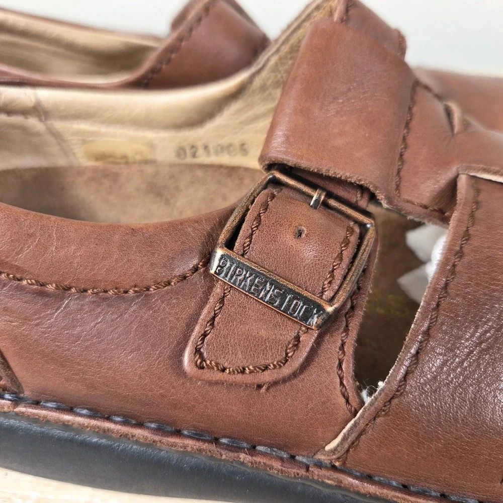 Birkenstock Footprints Brown Leather Fisherman Shoes Women EU 38 US 7.5